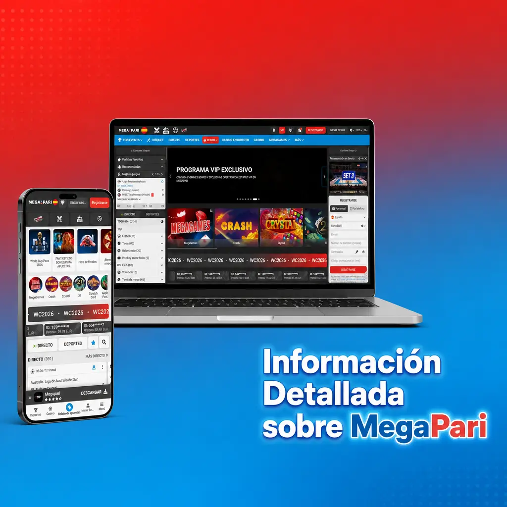 Plataforma MegaPari con apuestas deportivas, casino en línea y app móvil para jugadores españoles con seguridad SSL