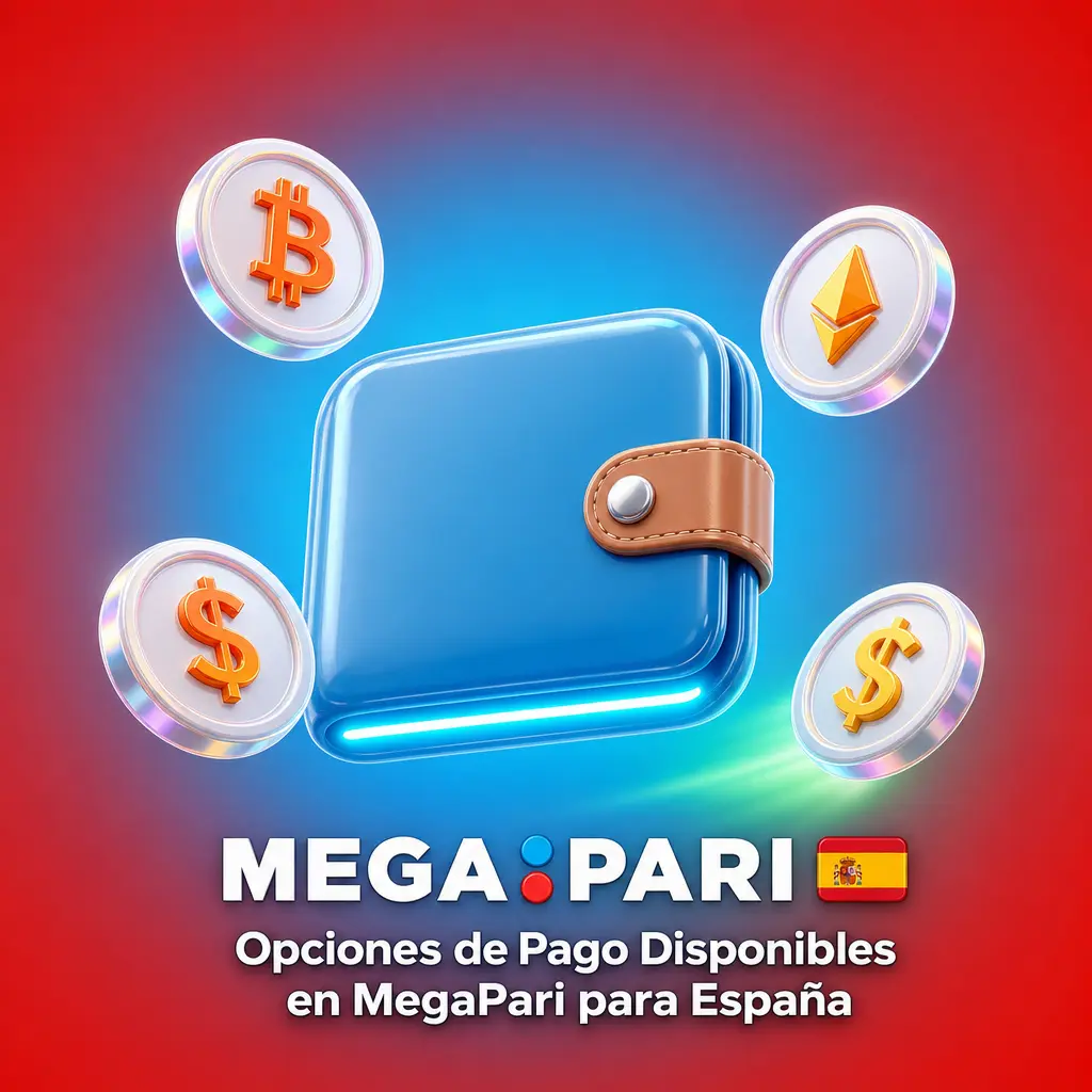 Tabla de métodos de pago MegaPari España con depósitos, retiros y límites por Visa, Bizum y criptomonedas