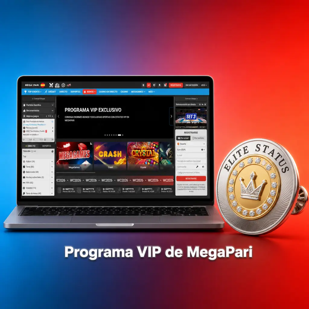 Programa VIP de MegaPari con niveles Bronce, Plata, Oro, Platino y Diamante y sus beneficios exclusivos