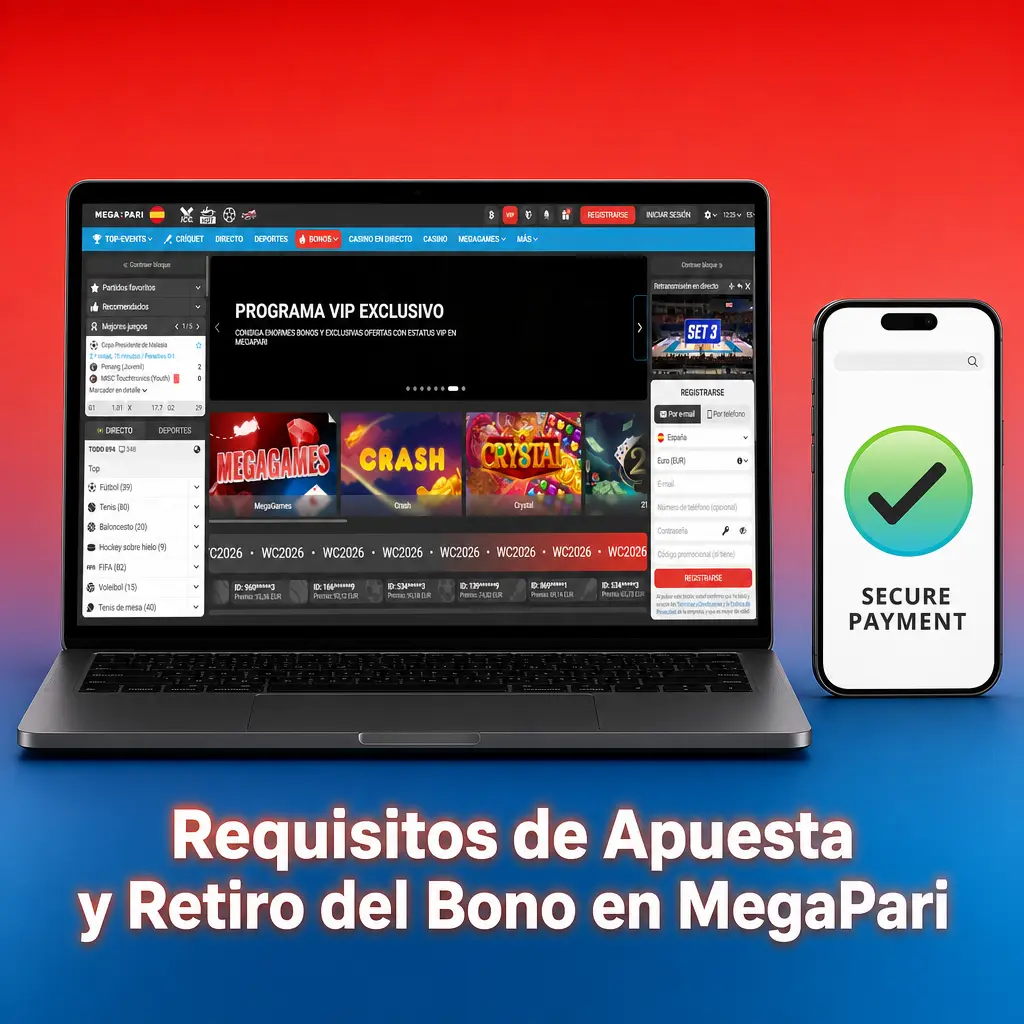 Requisitos de apuesta y retiro del bono en MegaPari: condiciones, plazos y cuotas mínimas explicadas